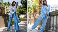 Sargun Mehta Looks Effortlessly Chic in Urban-Cool Blue Blazer And Matching Pants- See PHOTOS