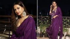 Sargun Mehta Dazzles in Stylish Purple Anarkali Suit - See Viral Photos