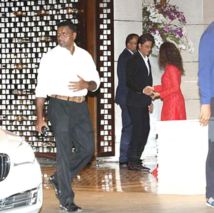 Shah Rukh Khan and Gauri Khan at Mukesh Ambani’s residence