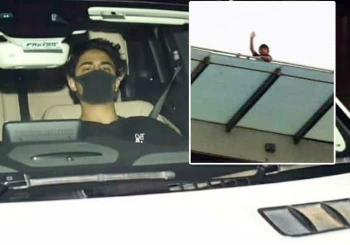 Shah Rukh Khans son AbRam Khan waves to the fans as Aryan Khan gets bail in Mumbai Drugs Case