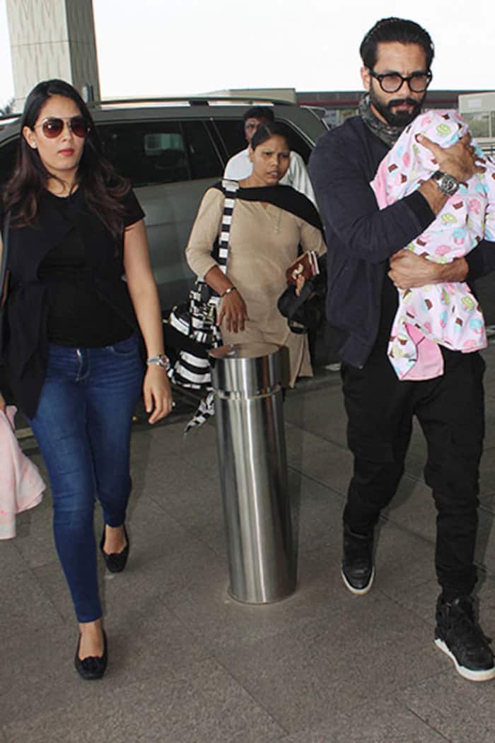 Mitha Rajpot Baby Misha flies for a holiday with parents Shahid Kapoor and Mira ...
