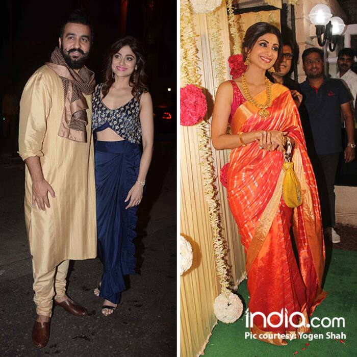 Shamita Shetty with Raj Kundra and Shilpa Shetty at Ekta Kapoor’s Diwali party