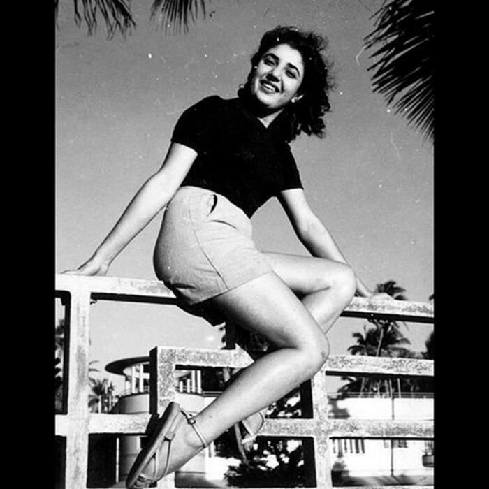 Shammi posing during a shoot during her teenage
