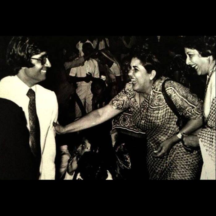 Shammi with Amitabh Bachchan on  movie set