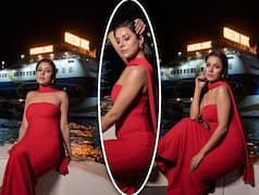 Shehnaaz Gill Sets The Tone For a Dreamy Date Night in Stunning Red Off-Shoulder Dress- See PICS