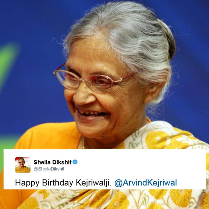 Sheila Dikshit wishes Arvind Kejriwal via twitter