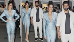 Shibani Dandekar Stuns in Pastel Blue Satin Dress at Her Wedding Bash, Farhan Akhtar Couldn't Take His Eyes off Her