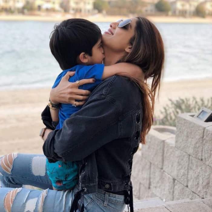 Shilpa Shetty with son Viaan Raj in Dubai