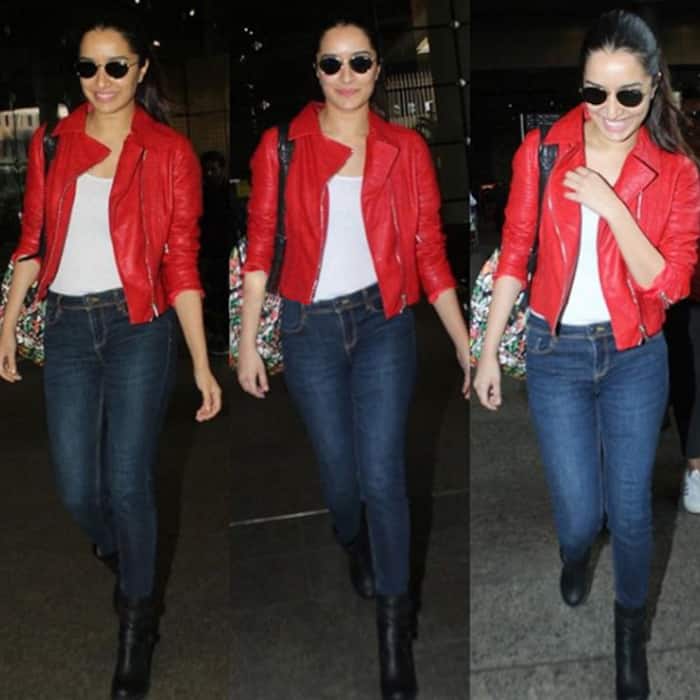 Shraddha Kapoor in red jacket snapped at airport