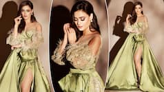 Shweta Tiwari Showcases Ultimate Hotnessin a Sultry Silk Gown With Thigh-High Slit - See Sexy Photos