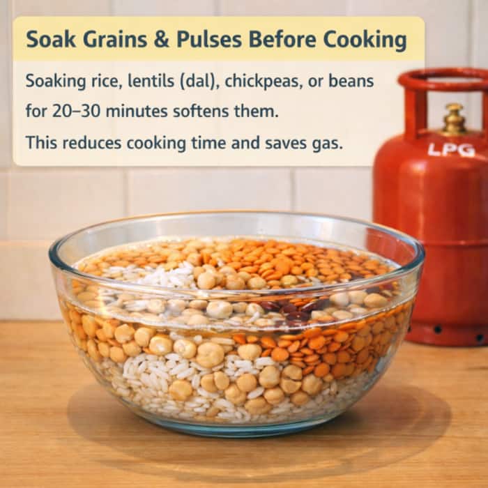Soak grains and pulses before cooking