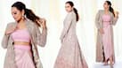 Sonakshi Sinha Spreads ‘Gulabi’ Vibes in Pink Blouse, Lungi Skirt And a Netted Cape| See Photos