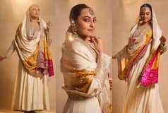 Sonakshi Sinha Gives Maharani Vibes in Ivory Anarkali Suit Set With Maang Tika, Jhumkas And Royal Dupatta - See PICS