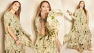 Sonakshi Sinha Impresses The Fashion Police With Sand And Green Garden Print Embroidered Long Cape Set | PHOTOS