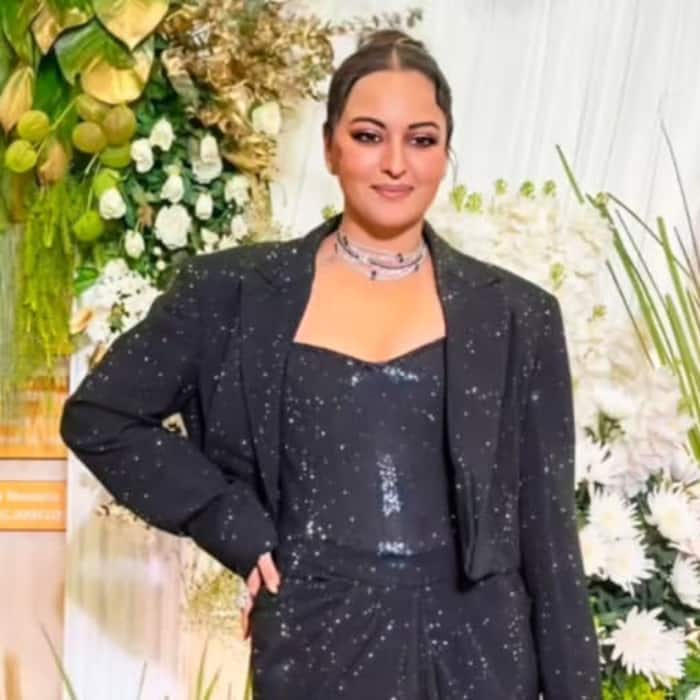 Sonakshi Sinha stuns in a glittering black sequined outfit