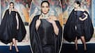 Sonam Kapoor Exudes High Dose of Glamour in Majestic Black Gown With Bubble Cape-Shape Sleeves- HOT PICS