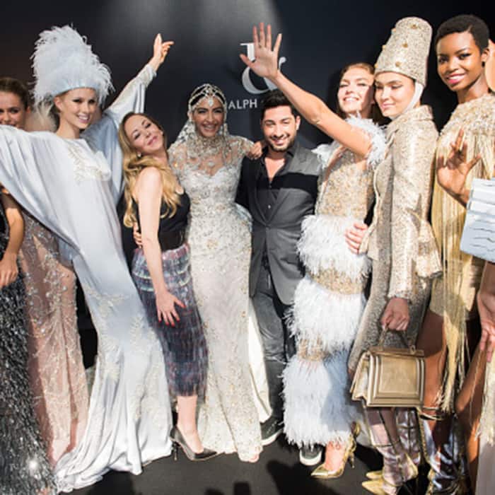 Sonam Kapoor with Tamara Ralph, Michael Russo and team of models