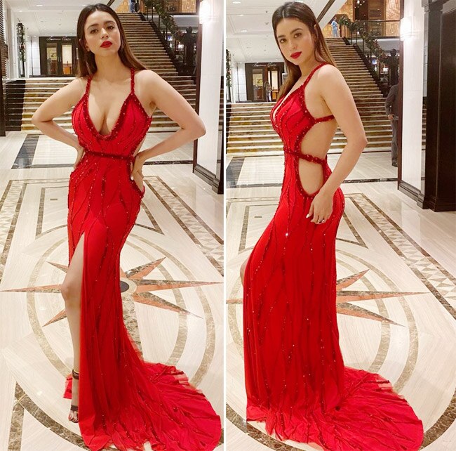 Soundarya Sharma Red Hot Look at Filmfare Awards