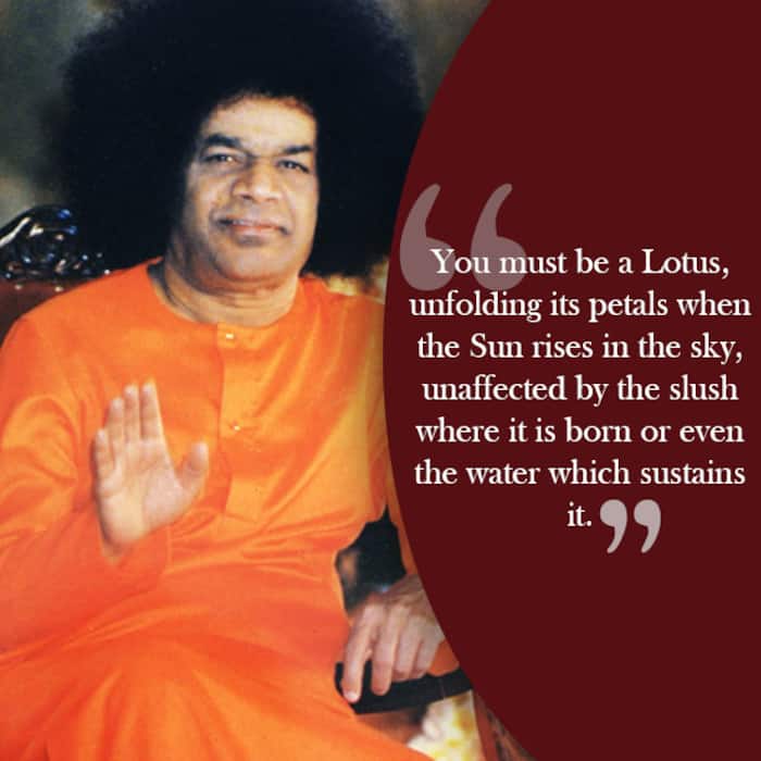 Sri Sathya Sai Baba comparing lotus to human