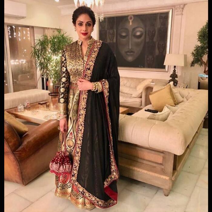 Sridevi Kapoor in black brocade outfit