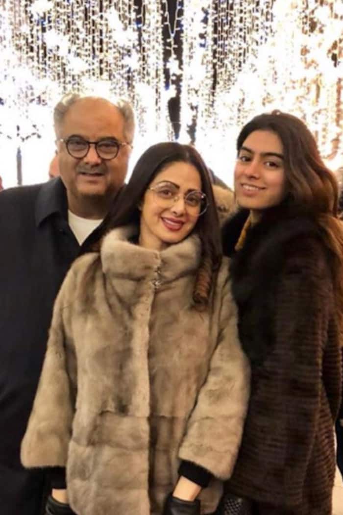 Sridevi with daughter Khushi Kapoor and husband Boney Kapoor