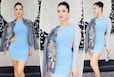Sunny Leone Sizzles in Sexy Bodycon Light-Blue Mini Dress | PHOTOS