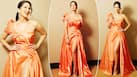 Sunny Leone Paints The Town Orange in Sexy Orange Off-Shoulder Gown -PICS