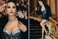 Sunny Leone Exudes Glamour in Bold Black Mini Dress - See Sexy Photos