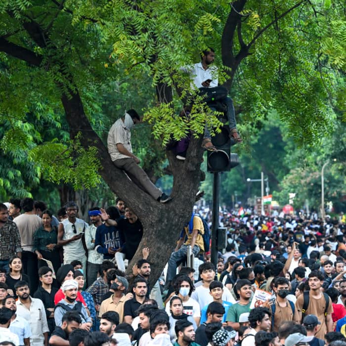 Supporters of Cockroach Janta Party (CJP) flock Jantar Mantar on Wednesday