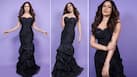 Surbhi Chandna is a Bombshell in a Black Off-Shoulder Gown With Ruffles | See Photos