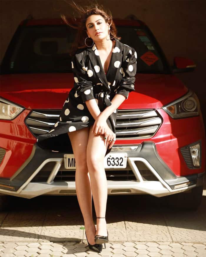 Surbhi Chandna Strikes Hot Poses in Black Stilettos