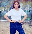 Surbhi Chandna's Casual Yet Luscious Look in White T-Shirt And Baggy Denims is Winning The Internet