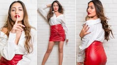 Naagin 5 Fame Baani Aka Surbhi Chandna’s Gorgeous Pictures in Red Leather Skirt, White Shirt