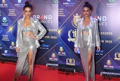 Surveen Chawla Makes Eyes Pop in Metallic Silver Dress With Bold Slit - See Viral Pics