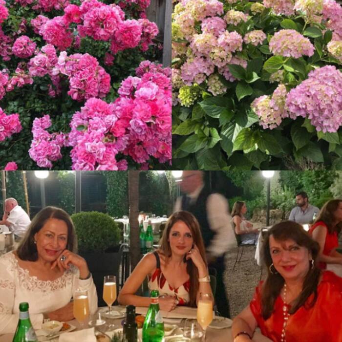 Suzanne Khan Roshan dining with her aunt and mother in Rome