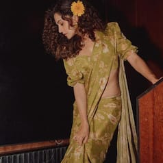 Taapsee Pannu Is A Sight To Be Hold in Green Floral Saree - SEE PICS