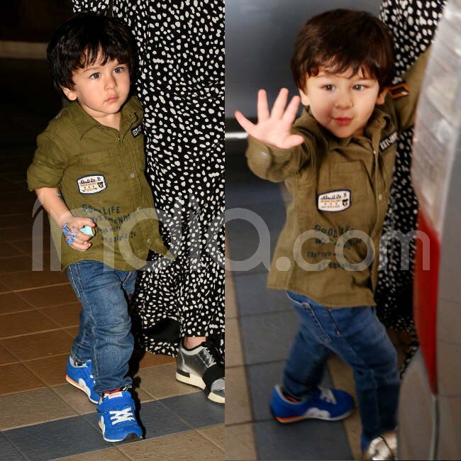 Taimur Ali Khan Once Again Waves to Pa…