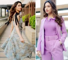 Tamannaah Bhatia's Mesmerising Pictures in a Fitzgerald Dress And Lavender Pantsuit Are Worth Making Headlines