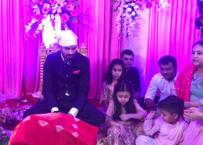 Tej Pratap Yadav snapped during her engagement ceremony in Patna