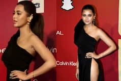 Tejasswi Prakash Turns Heads in a Daring High Waist Slit Black Gown at Recent Event - See Hot Pics