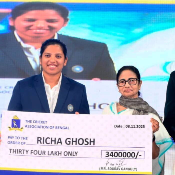 The Cricket Association of Bengal awarded Richa Ghosh Rs 34 lakh