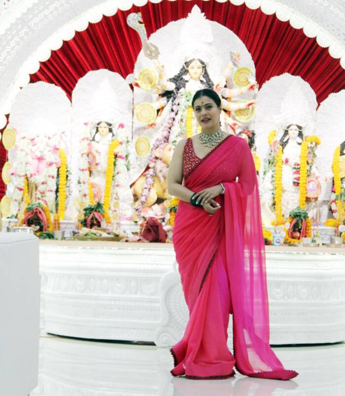 The Kapil Sharma Show fame Sumona Chakravarty joins Kajol and her family at Durga Puja celebrations