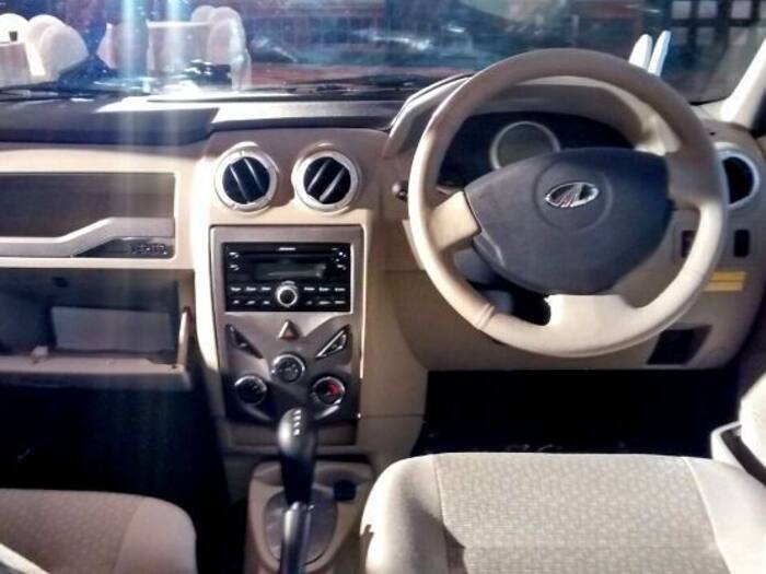 The Mahindra e-Verito sedan features a premium dual tone black and grey interior scheme inside the cabin. The car sports silver accents on AC vents and gear knob. The car features power windows, electronic hydraulic steering, keyless entry and a mobile charging point. The car gets woven jacquard fabric upholstery in the D2 variant while the rest of the variants get circular knit upholstery.