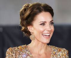 Kate Middleton Makes Jaws Drop in Her Gold Dress at The Premiere of Bond Movie 'No Time To Die' | See Stunning Pics of The Royals