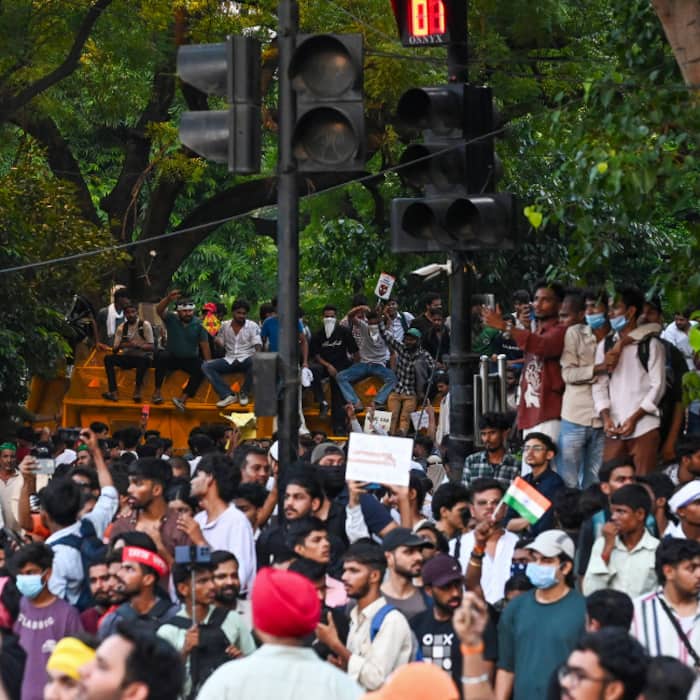 Thousands of students and supporters of Cockroach Janta Party (CJP) reached Jantar Mantar on Wednesday, demanding resignation and action in NEET paper leak case.