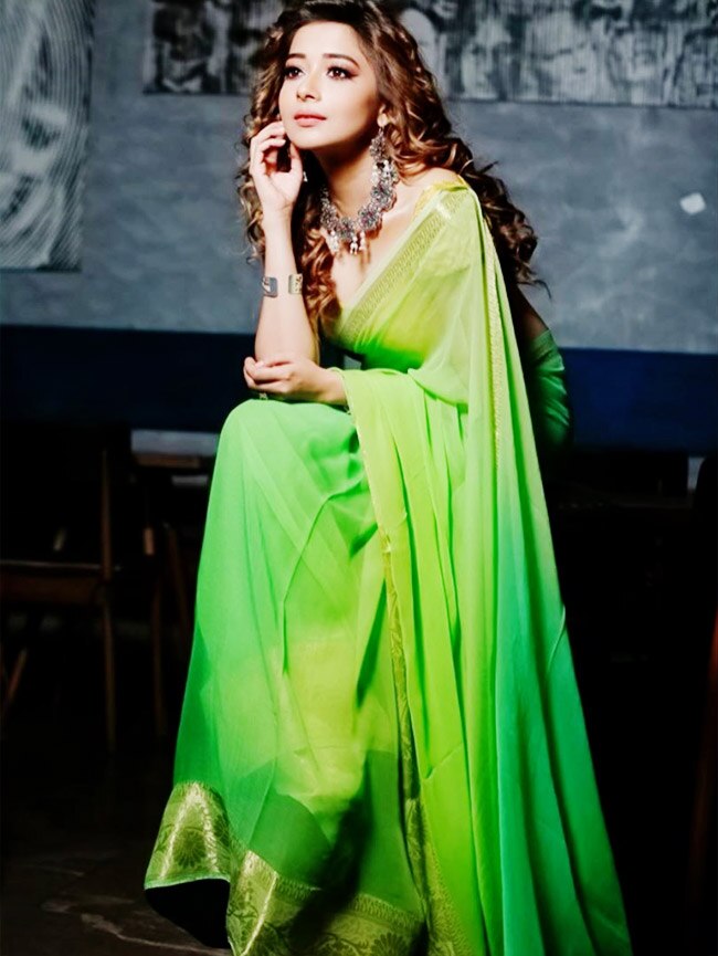 Tina Datta sheer saree
