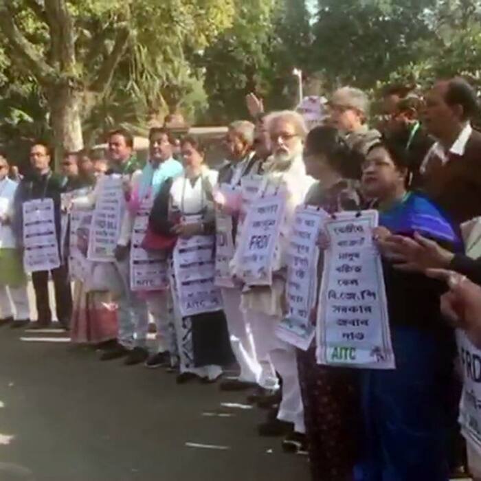 TMC protests against petrol and diesel price hike in Delhi