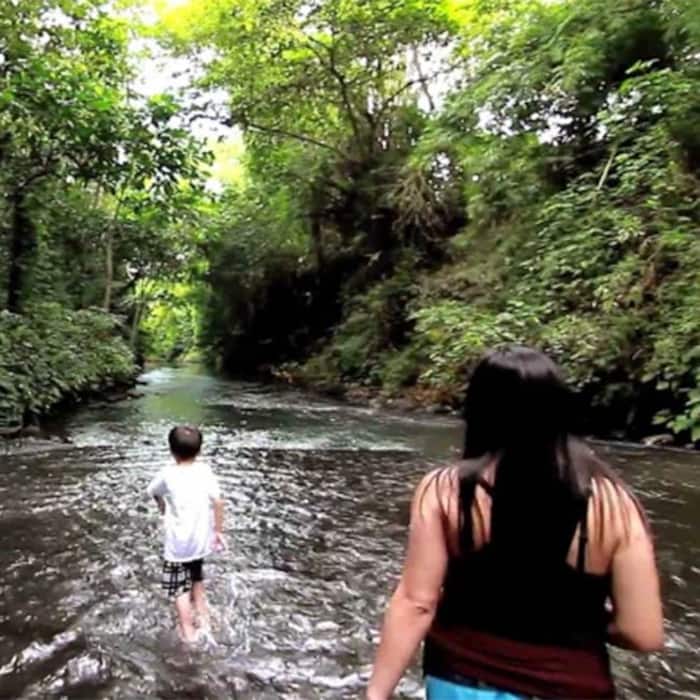 Tourists at Labassin Waterfall Restaurant in Philippines