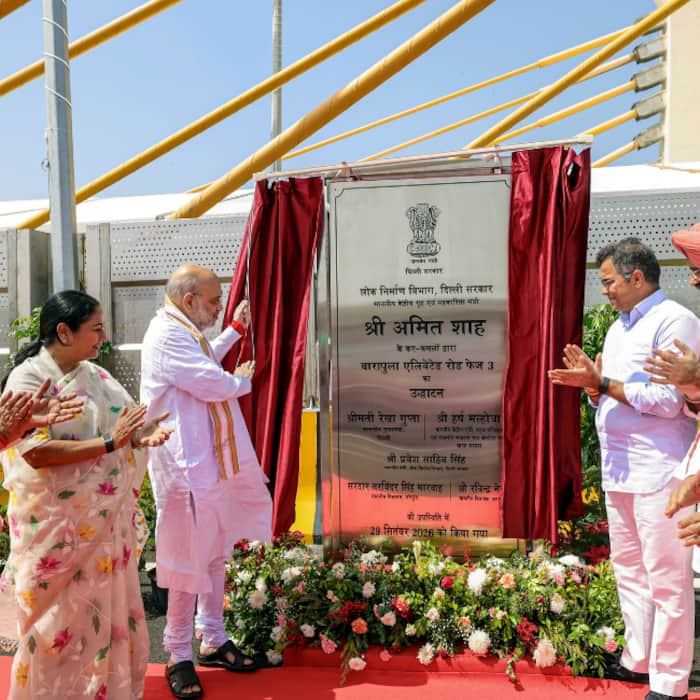 Union Home Minister Amit Shah inaugurates Barapullah Elevated Road Phase - 3, in New Delhi.