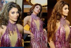 Urvashi Rautella Looks Like A Gift Wrapping Paper In This Shimmery Pink Gown -Photos